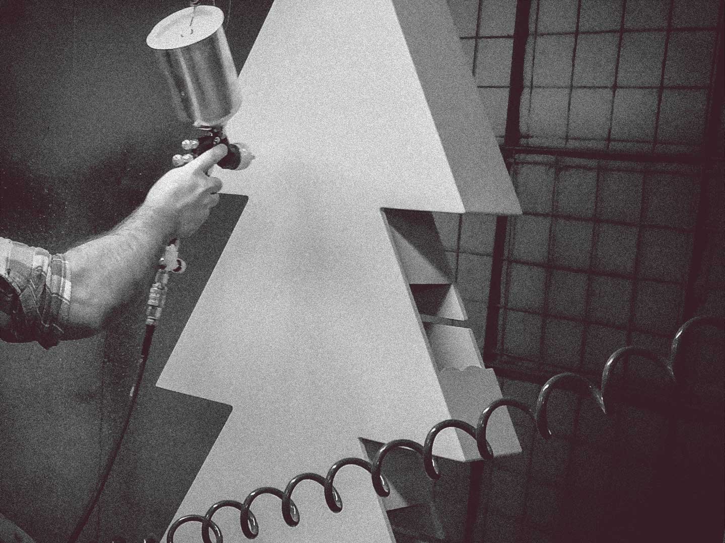 Painting of tree shaped display