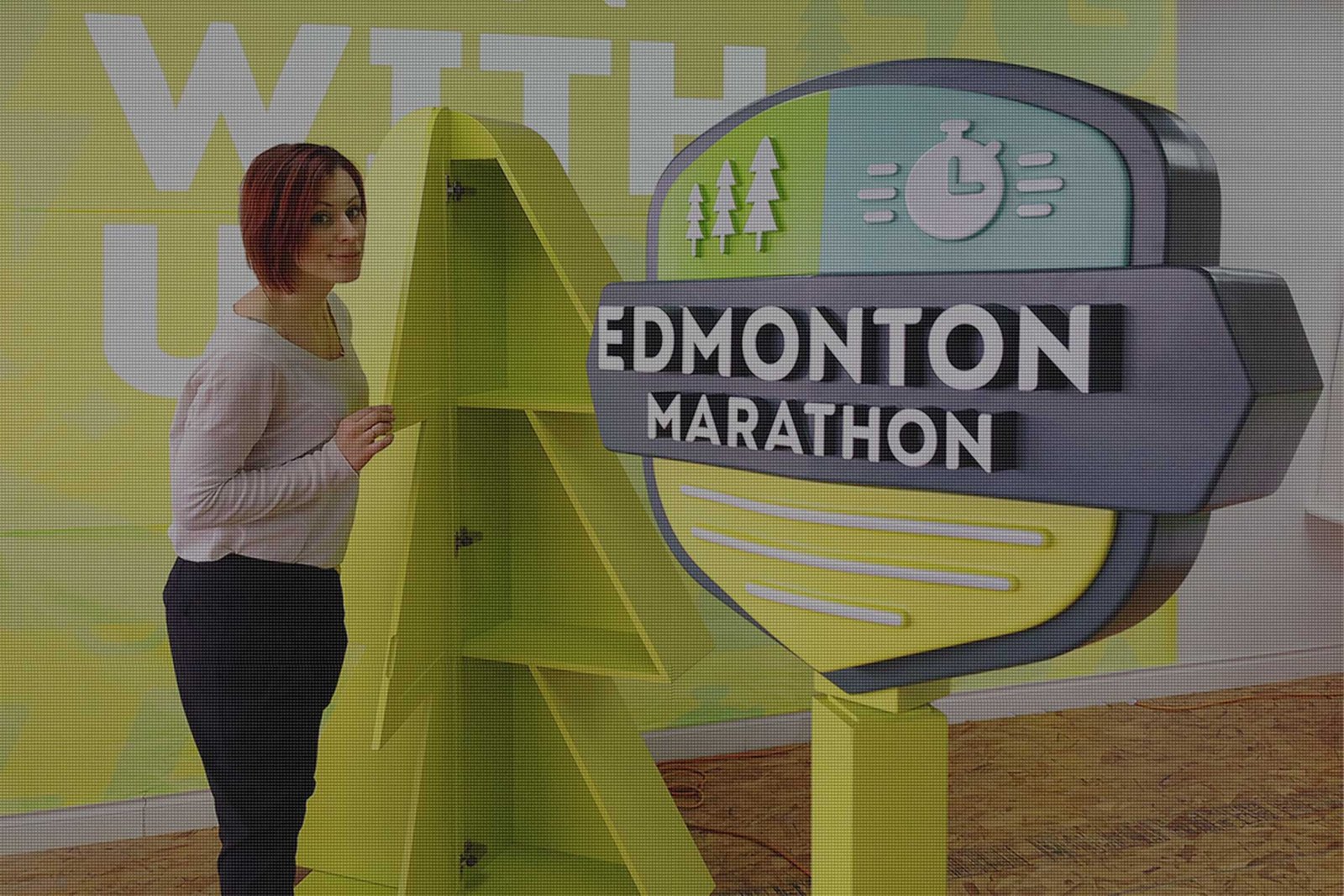 COVERS_MARATHON_PROJECT Brand activation manufacturing of a booth with custom displays and 3 dimensional logo for the Edmonton Marathon.
