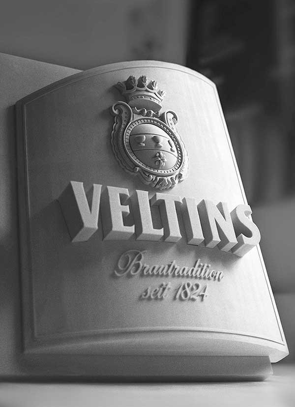 PROJECTS_Veltins Veltins brewery sculpted coat of arms sign.
