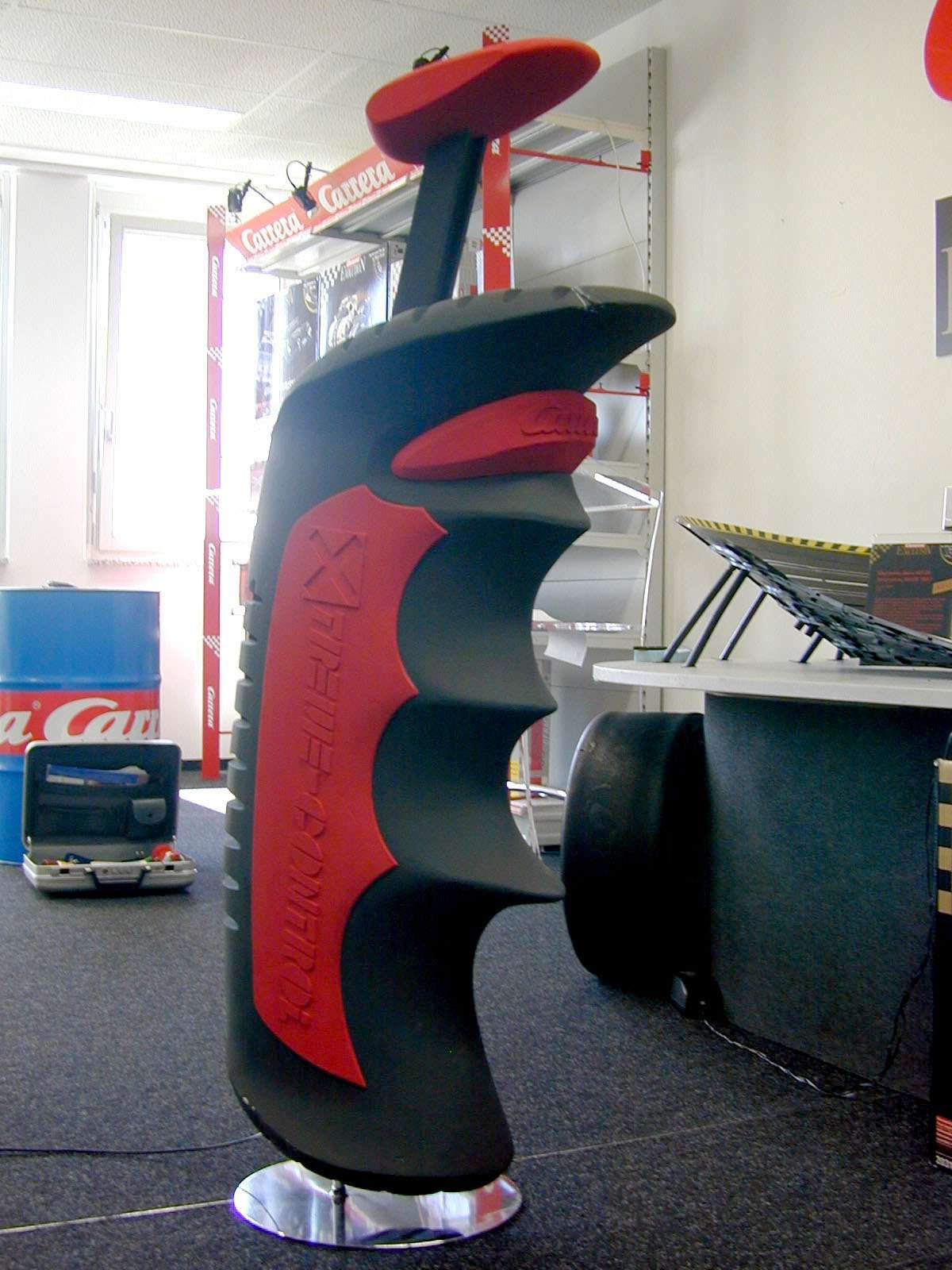 CARRERA2 Joystick shaped giant custom marketing props for Carrera in a retail store.